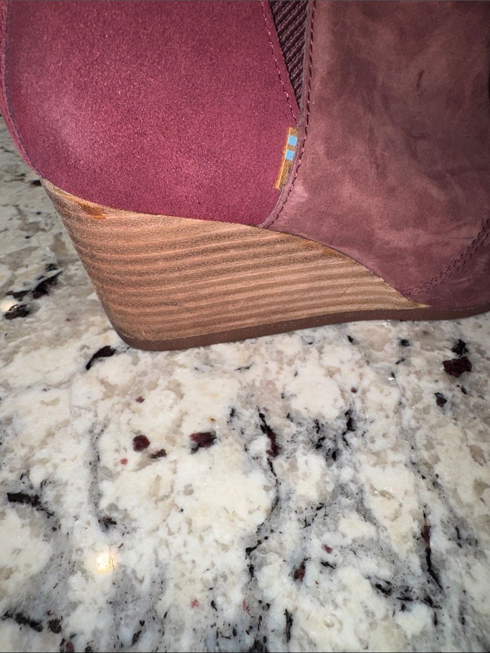 Tom’s Women's Suede Wedge Ankle Bootie - Wine Color - Picture 8 of 10